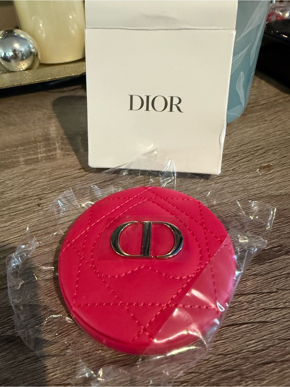 Dior Fuchsia Quilted CD Round Coin Pouch GWP